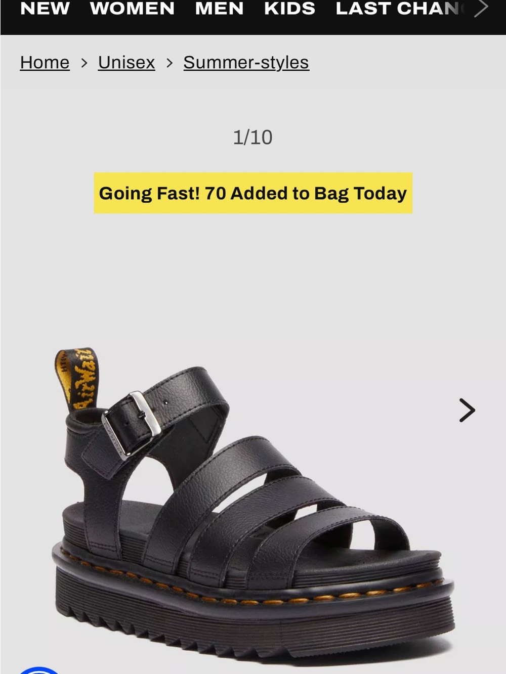 Dr. Martens Blaire Athena Leather Strap Sandal